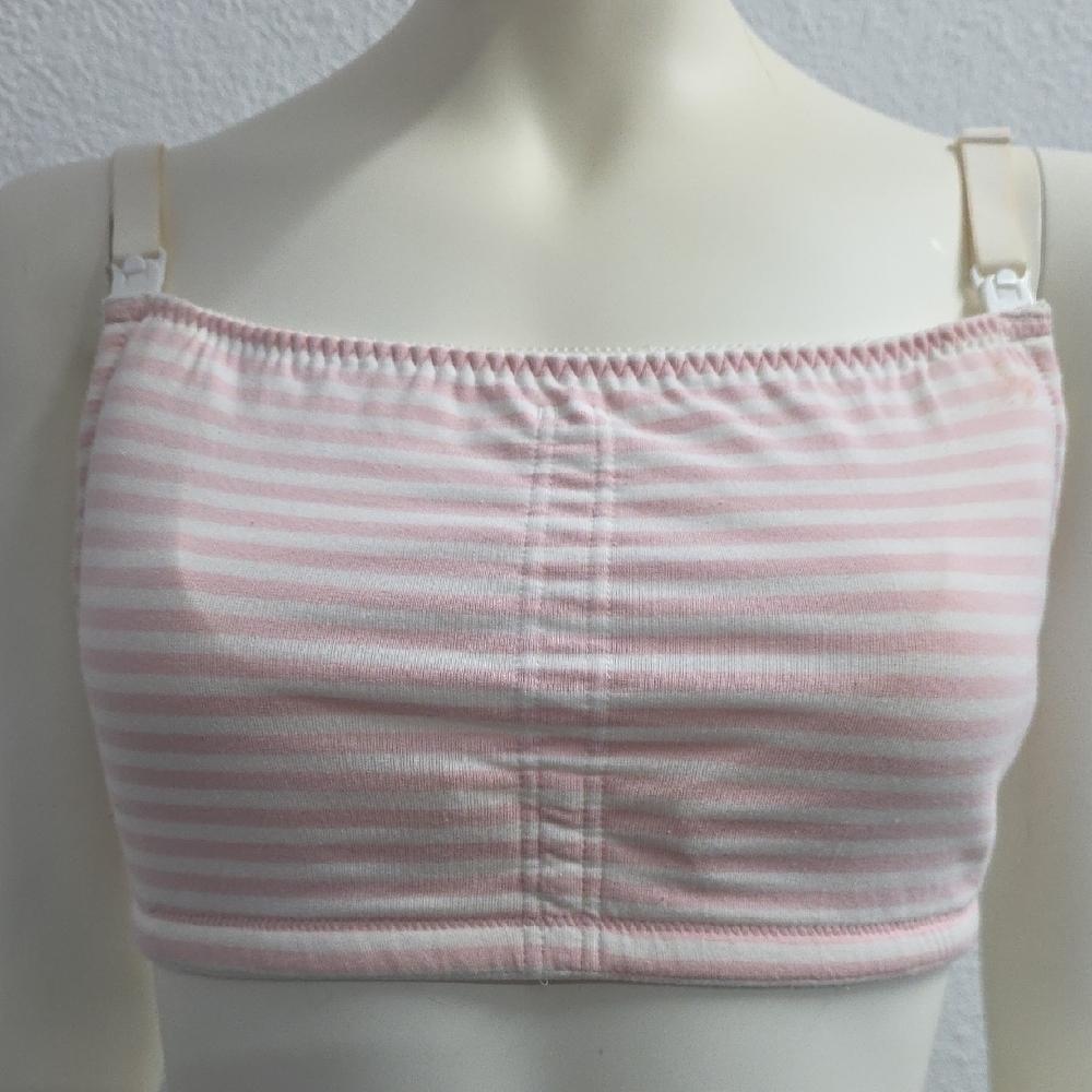 Royce Pink Striped Adjustable Wire-Free Breastfeeding Maternity Bra